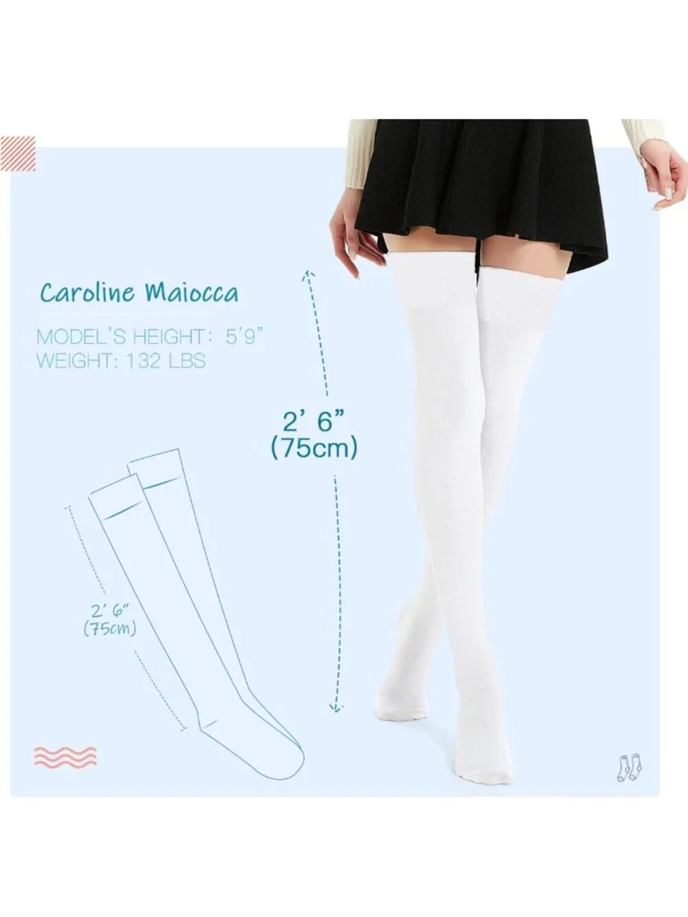 Extra Long Cotton Stripe Thigh High Socks | Over the Knee Stockings for Fashion